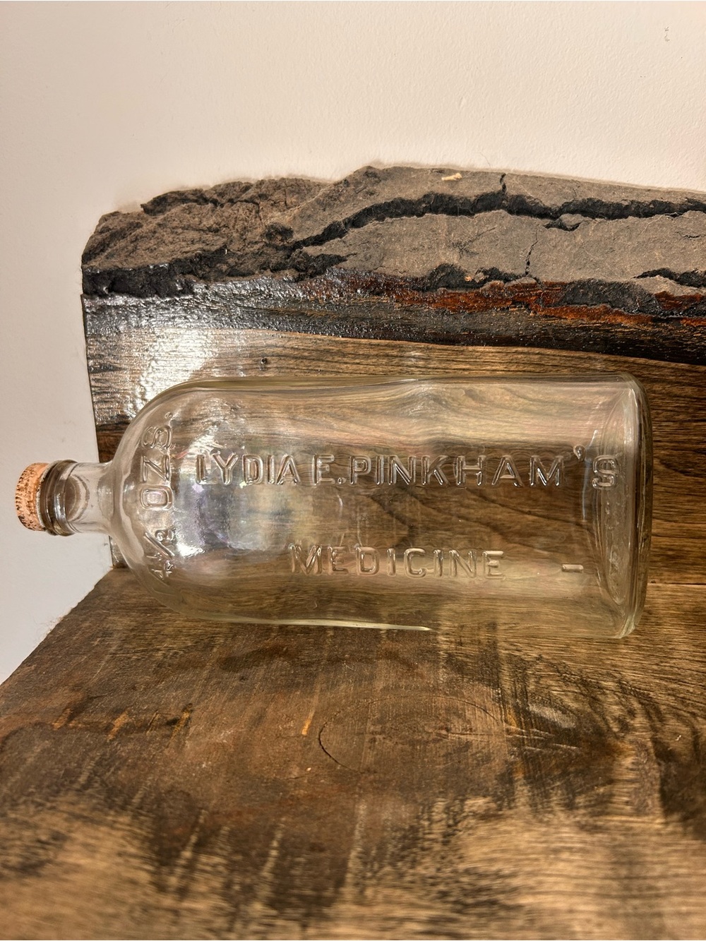 Antique Clear Glass Lydia E. Pinkham Medicine Bottle